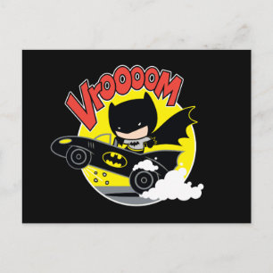 Chibi Batman In The Batmobile Postcard