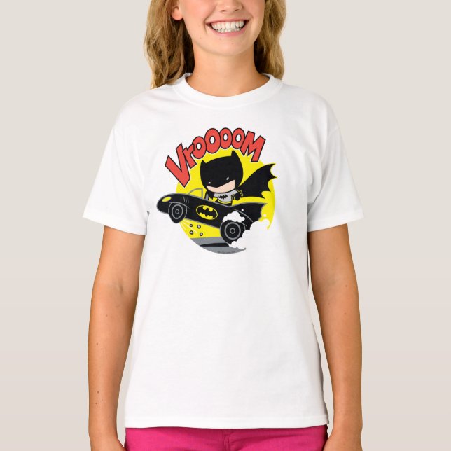 Chibi Batman In The Batmobile T-Shirt (Front)