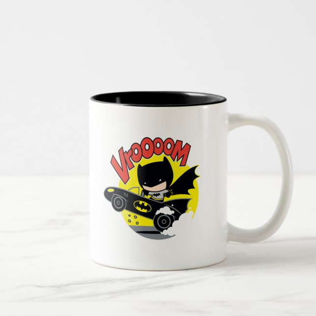 Chibi Batman In The Batmobile Two-Tone Coffee Mug (Right)