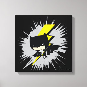 Chibi Batman Lightning Kick Canvas Print