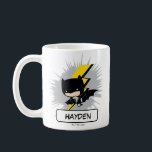 Chibi Batman Lightning Kick Coffee Mug<br><div class="desc">Check out Chibi Batman do a flying kick against a lightning bolt background.</div>