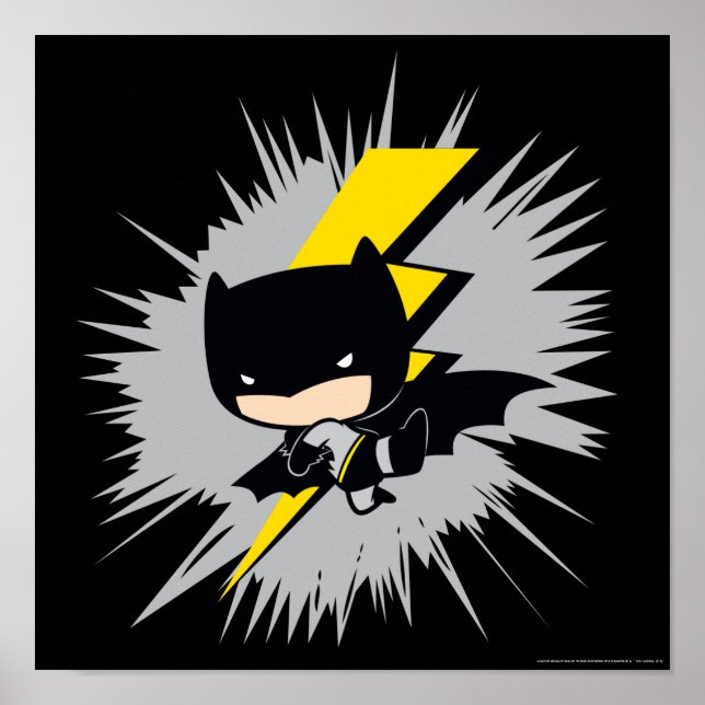 Chibi Batman Lightning Kick Poster (Front)