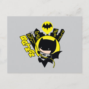 Chibi Batman Scaling The City Postcard