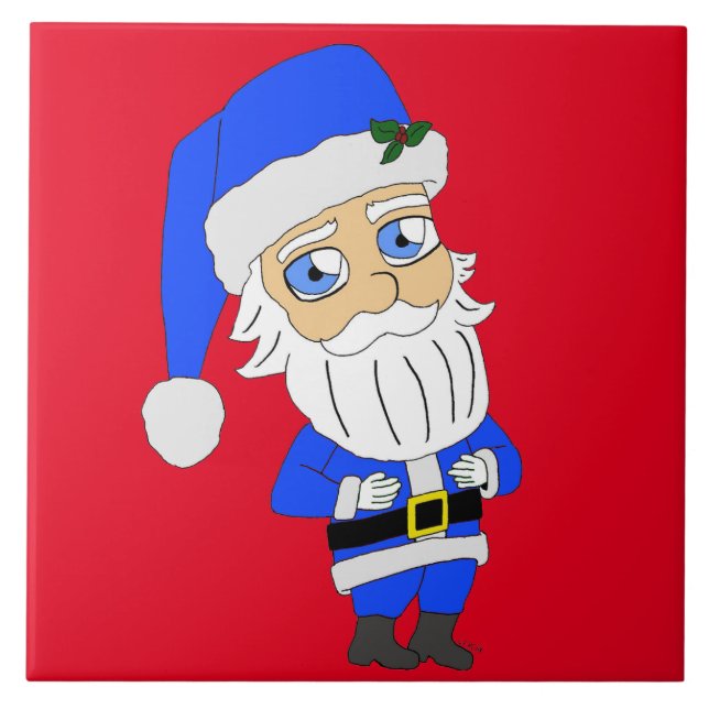 Chibi Blue Suit Santa Tile (Front)