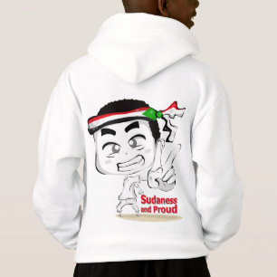 Chibi Boy with Sudan Flag Headband  Hoodie