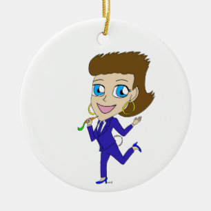 chibi bunny tail  ceramic ornament