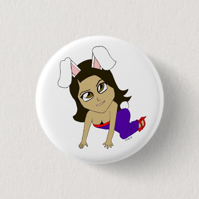 chibi bunnygirl 1 inch round button (Front)