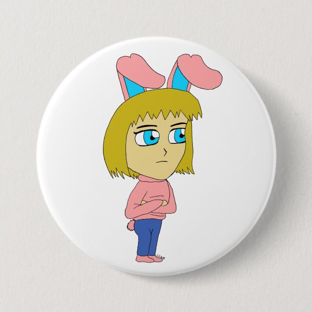 chibi bunnygirl 3 inch round button (Front)