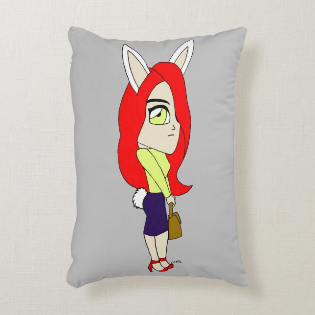 chibi bunnygirl accent pillow (Front(Vertical))