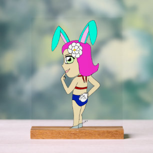 chibi bunnygirl acrylic sign