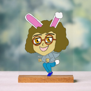 chibi bunnygirl acrylic sign