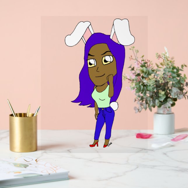 Chibi Bunnygirl Acrylic Sign (Wedding)