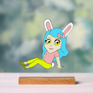 chibi bunnygirl acrylic sign