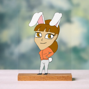chibi bunnygirl  acrylic sign