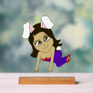 chibi bunnygirl acrylic sign