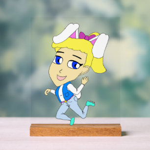 chibi bunnygirl acrylic sign
