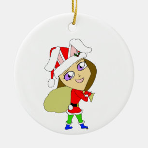 chibi bunnygirl  ceramic ornament