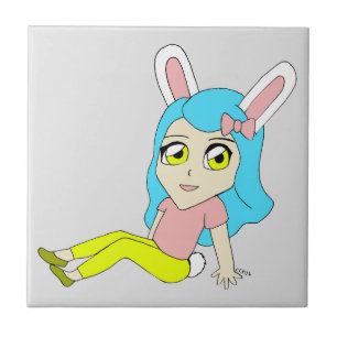 chibi bunnygirl  ceramic tile