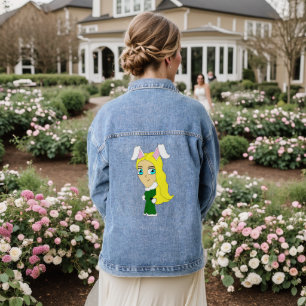 chibi bunnygirl  denim jacket