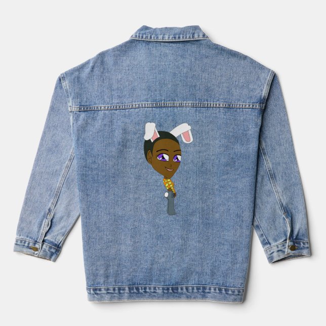 chibi bunnygirl   denim jacket (Back)