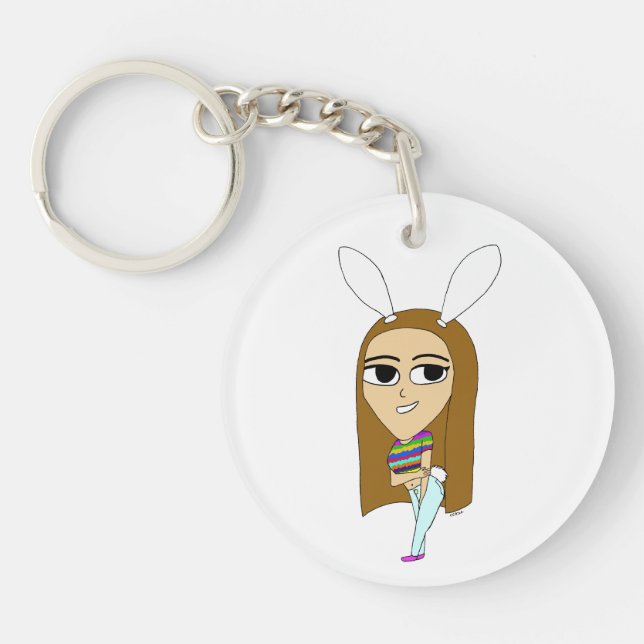 chibi bunnygirl   keychain (Front)