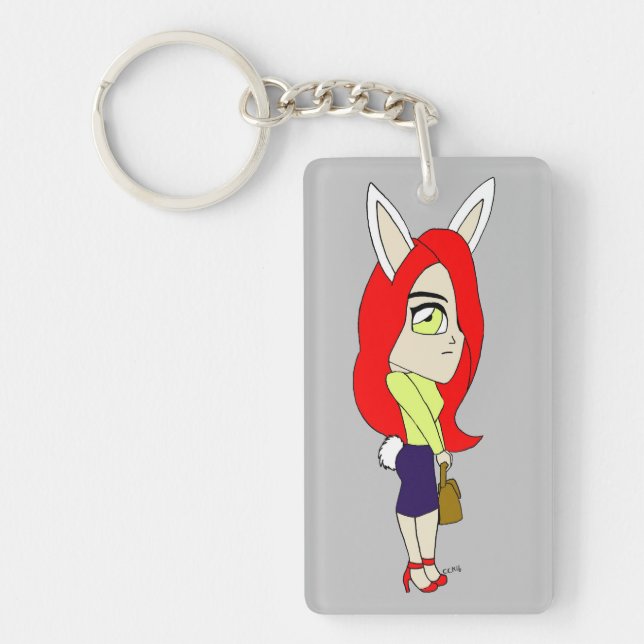 chibi bunnygirl keychain (Front)