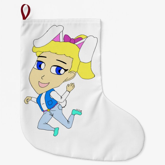 chibi bunnygirl large christmas stocking (Front)