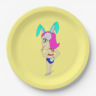 chibi bunnygirl paper plate