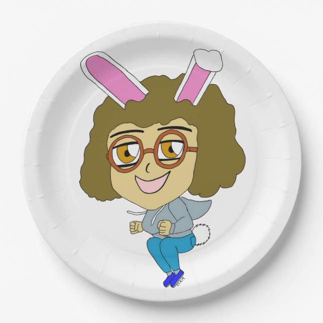 chibi bunnygirl   paper plate (Front)