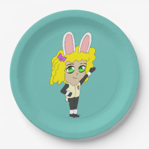 chibi bunnygirl paper plate