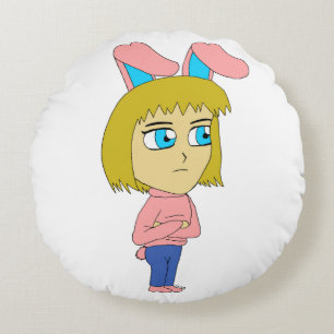 chibi bunnygirl round pillow