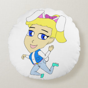 chibi bunnygirl round pillow