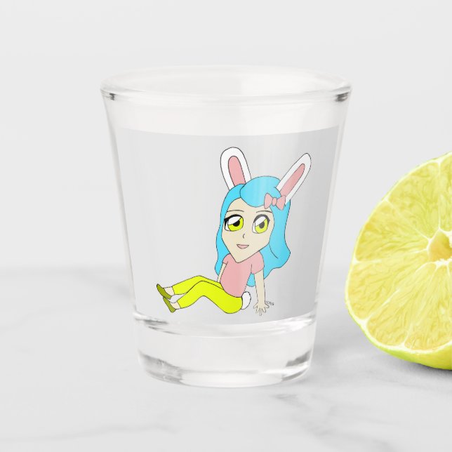 chibi bunnygirl  shot glass (Front)