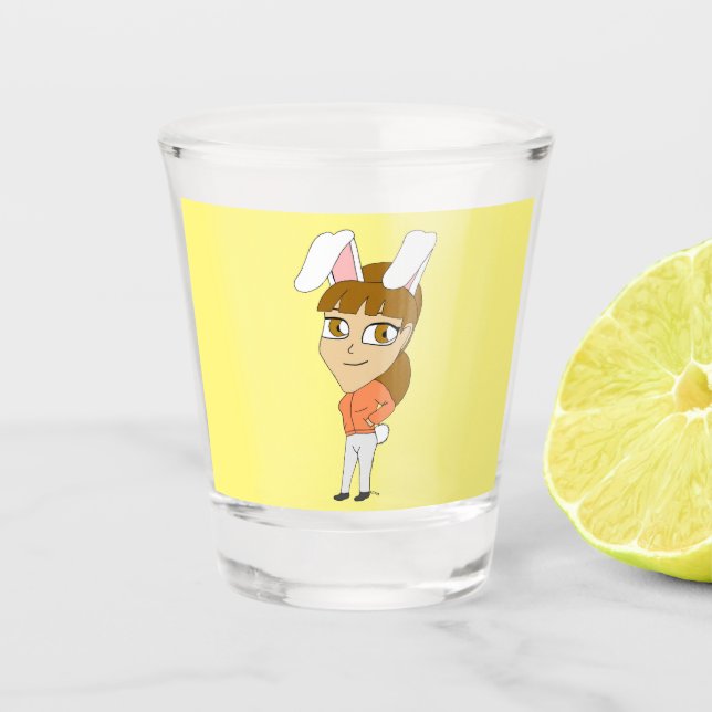 chibi bunnygirl   shot glass (Front)