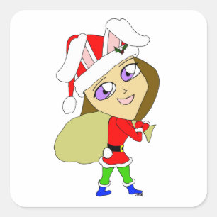 chibi bunnygirl    square sticker