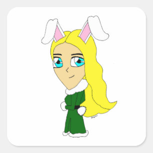 chibi bunnygirl square sticker