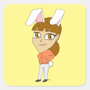 chibi bunnygirl square sticker