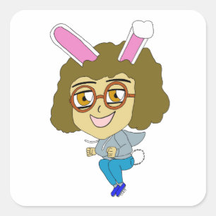 chibi bunnygirl square sticker