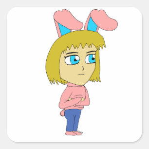 chibi bunnygirl  square sticker