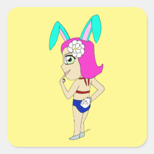 chibi bunnygirl square sticker