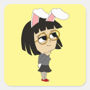 chibi bunnygirl square sticker