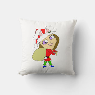 chibi bunnygirl  throw pillow