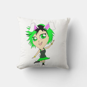 chibi bunnygirl  throw pillow
