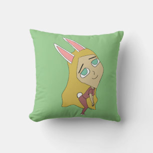 chibi bunnygirl throw pillow