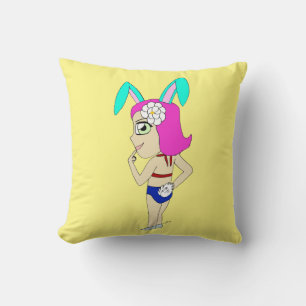 chibi bunnygirl throw pillow
