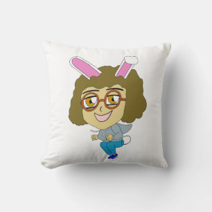 chibi bunnygirl  throw pillow