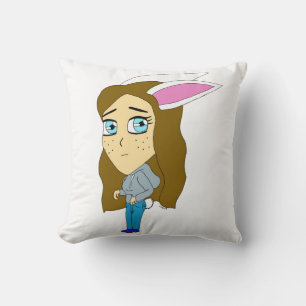 chibi bunnygirl  throw pillow
