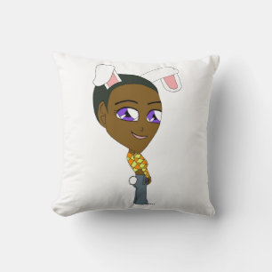 chibi bunnygirl throw pillow