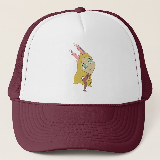 chibi bunnygirl  trucker hat (Front)
