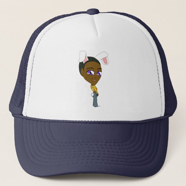 chibi bunnygirl   trucker hat (Front)